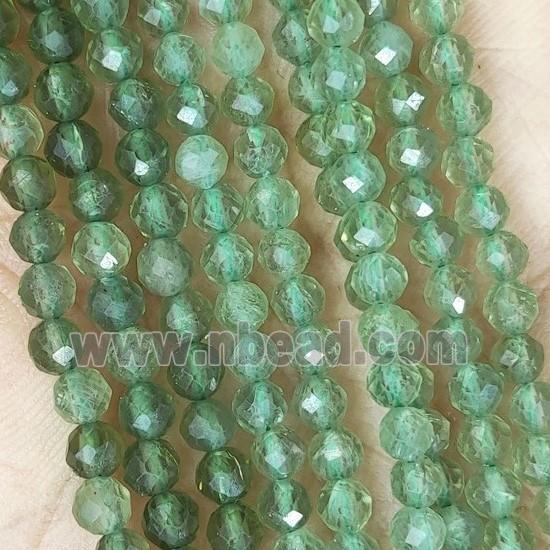 Green Apatite Beads Faceted Round