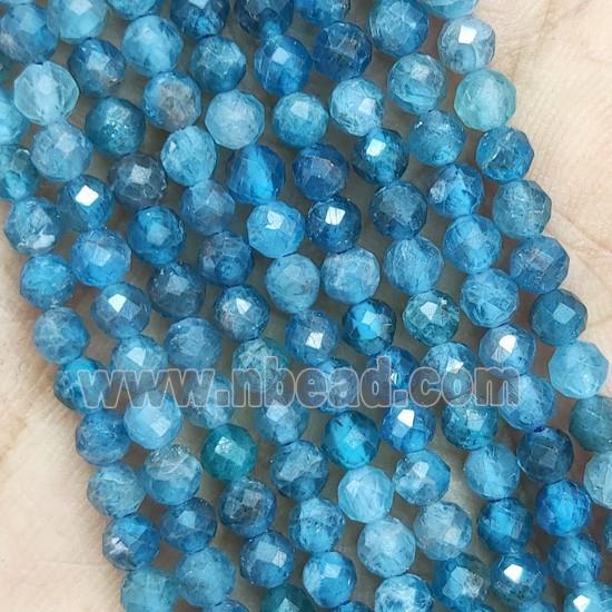 Blue Apatite Beads Faceted Round