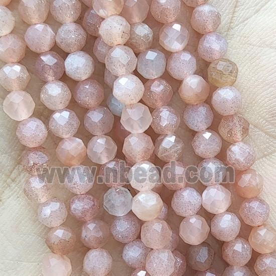Peach SunStone Seed Beads Faceted Round