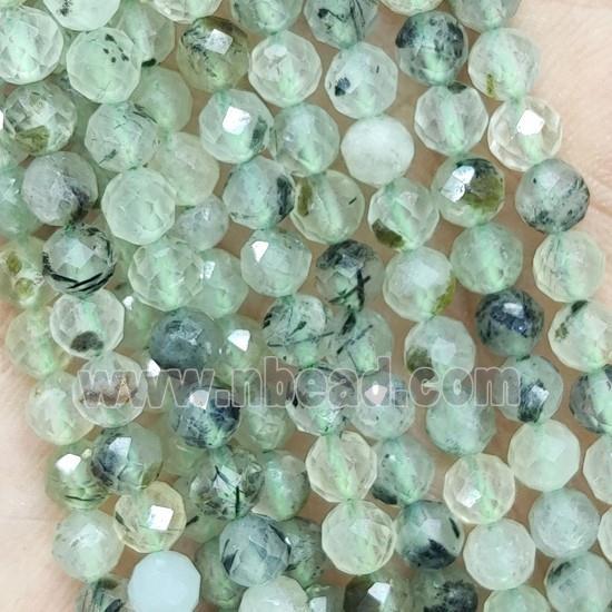 Green Prehnite Seed Beads Faceted Round