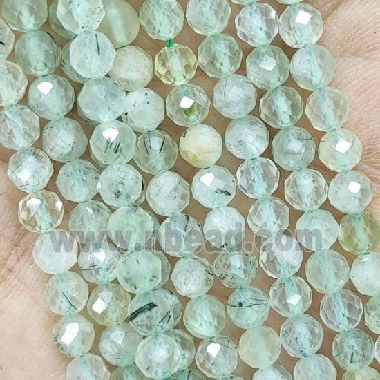 Tiny Green Prehnite Beads Faceted Round A-Grade