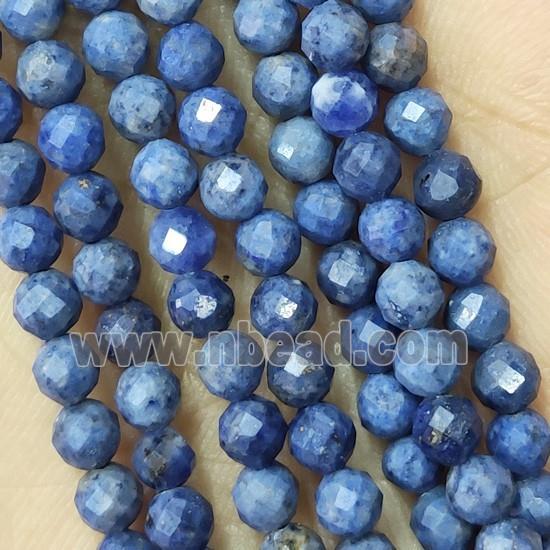 Blue Dumortierite Beads Faceted Round