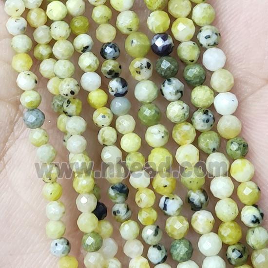 Yellow Turquoise Beads Faceted Round