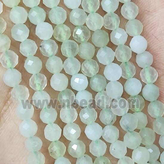 Lt.Green Korean Chrysoprase Beads Tiny Faceted Round