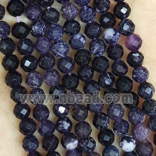 DarkPurple Lepidolite Beads Faceted Round