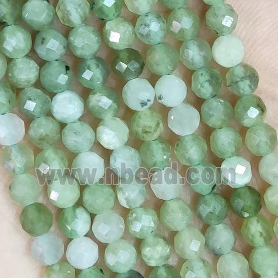 Green Korean Chrysoprase Beads Faceted Round