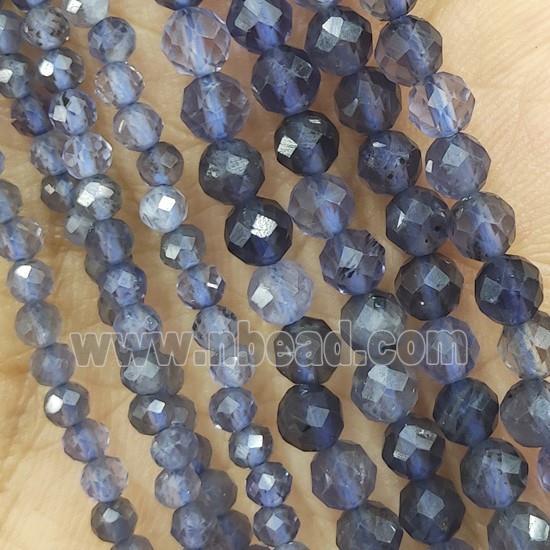 Iolite Seed Beads Faceted Round