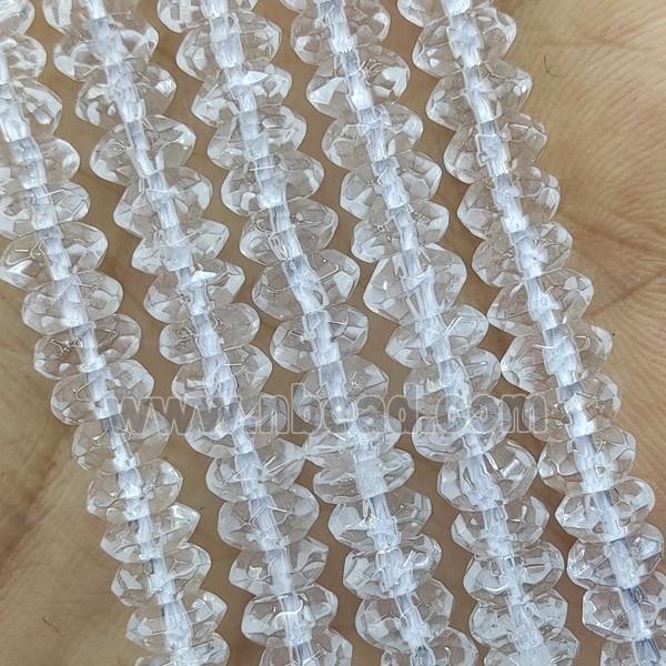 Clear Quartz Beads Faceted Rondelle