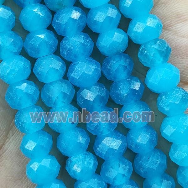 Blue Amazonite Beads Faceted Rondelle Dye