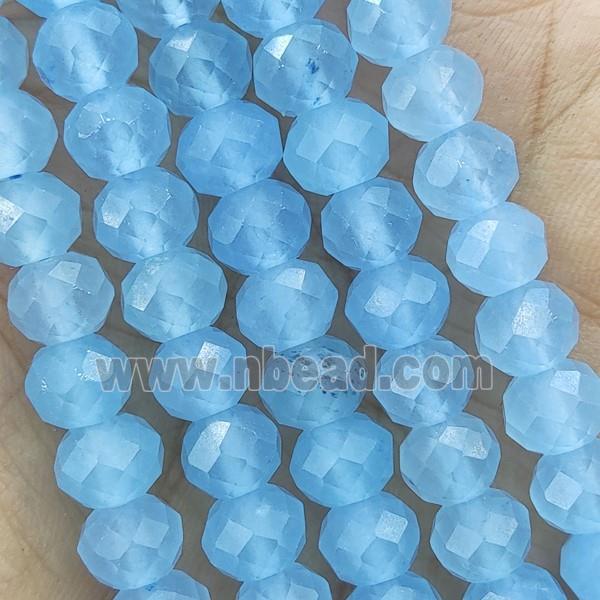 Lt.Blue Amazonite Beads Faceted Rondelle Dye