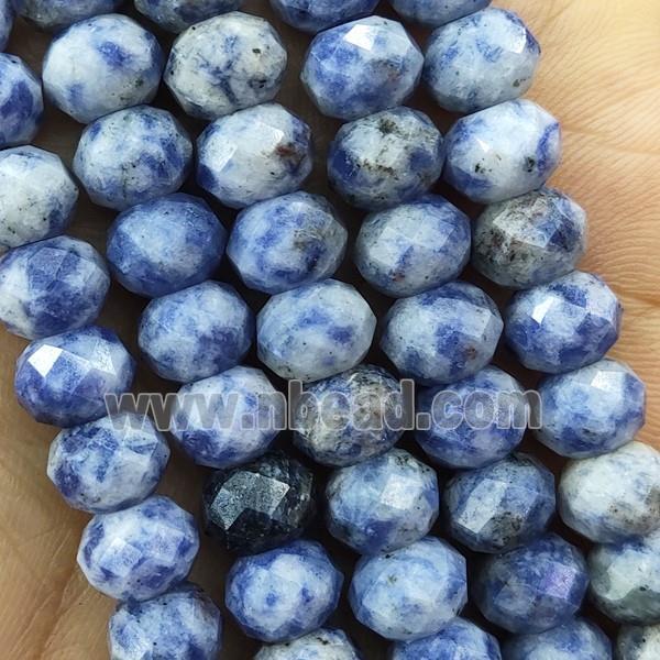 Blue Dalmatian Jasper Beads Faceted Rondelle