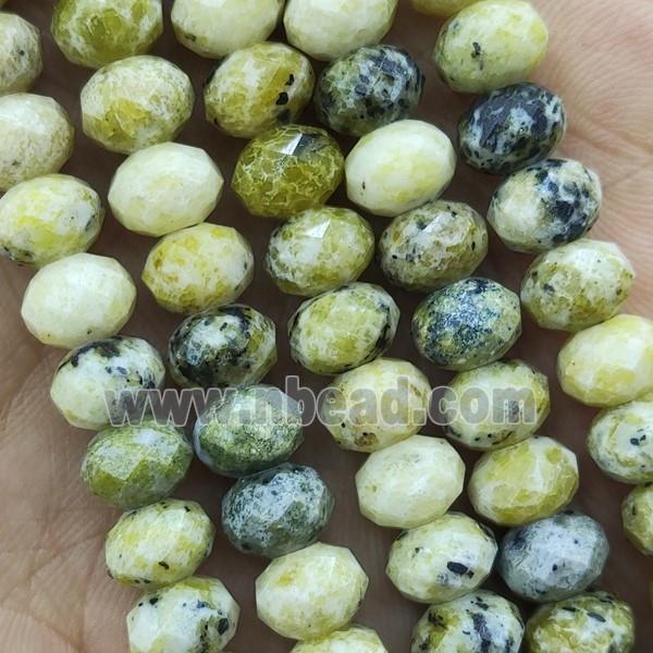 Chinese Yellow Turquoise Beads Faceted Rondelle