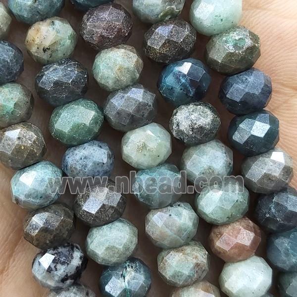 Chinese Chrysocolla Beads Faceted Rondelle