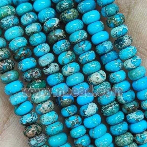 Blue Imperial Jasper Rondelle Beads Smooth