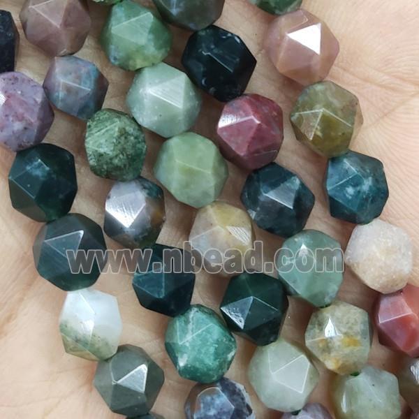 Natural Indian Agate Beads Cut Round