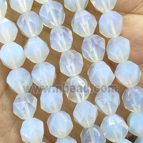 White Opalite Beads Cut Round