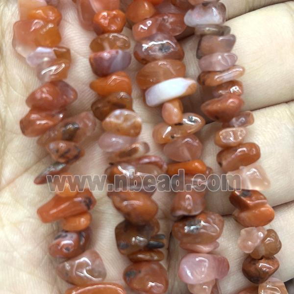 Red Carnelian Agate Chip Beads Freeform