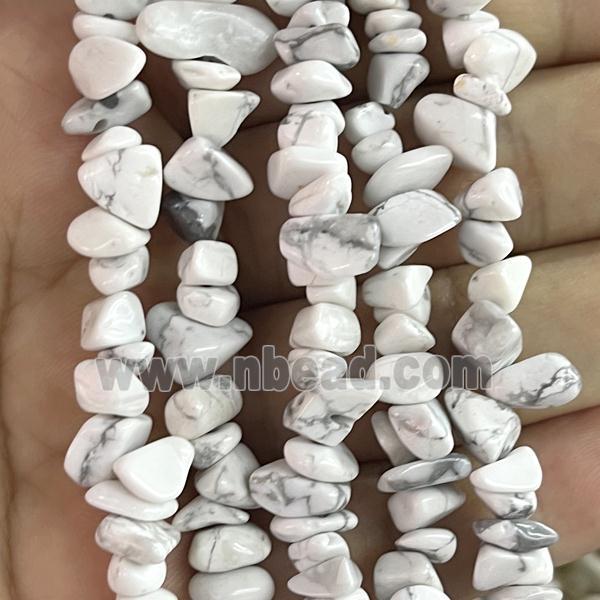 White Howlite Turquoise Chip Beads Freeform