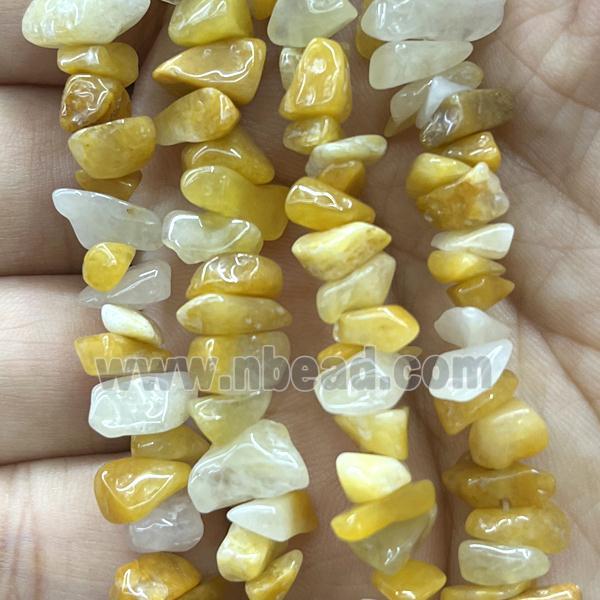Yellow Jade Chip Beads Freeform