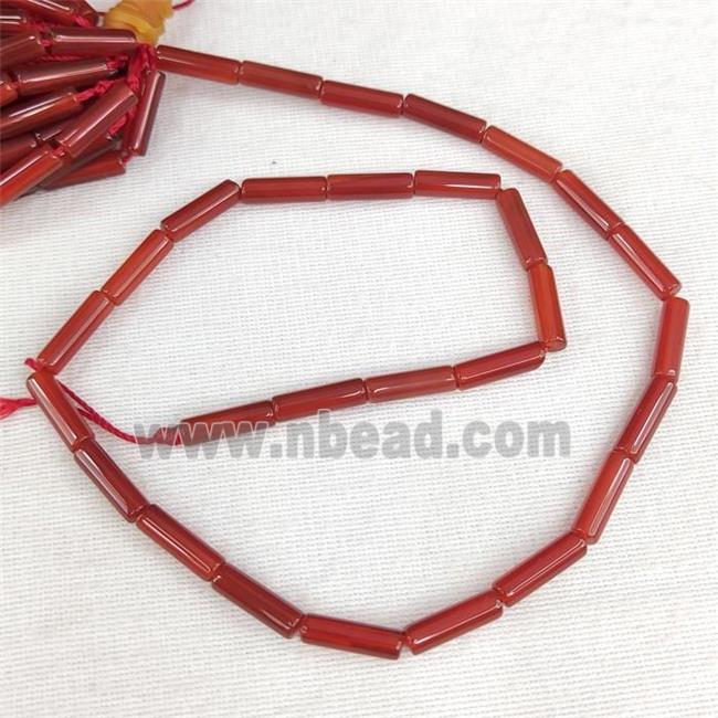 Red Carnelian Tube Beads