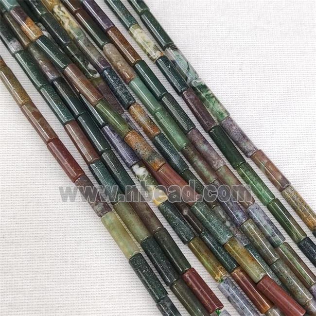 Indian Agate Tube Beads Multicolor
