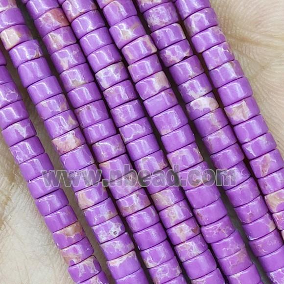 lavender Synthetic Rainforest Stone Heishi Beads