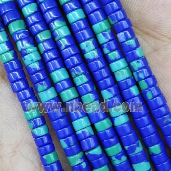 Blue Synthetic Rainforest Stone Heishi Beads