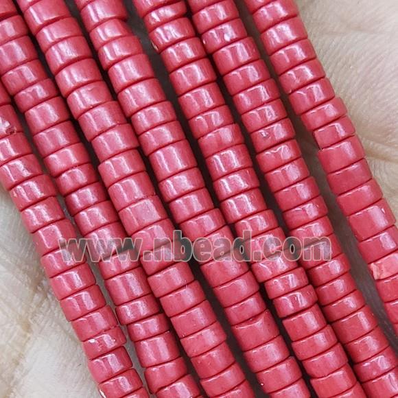 Red Synthetic Coral Heishi Beads