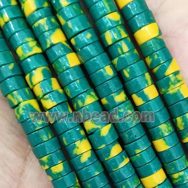 Green Synthetic Rainforest Stone Heishi Beads
