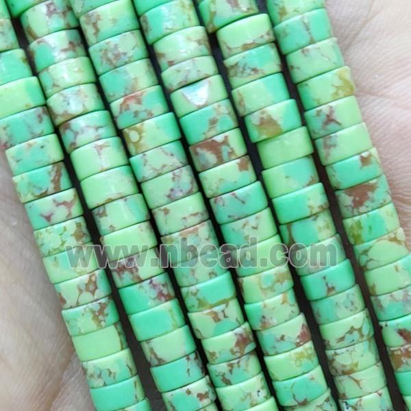 Olive Synthetic Turquoise Beads Heishi