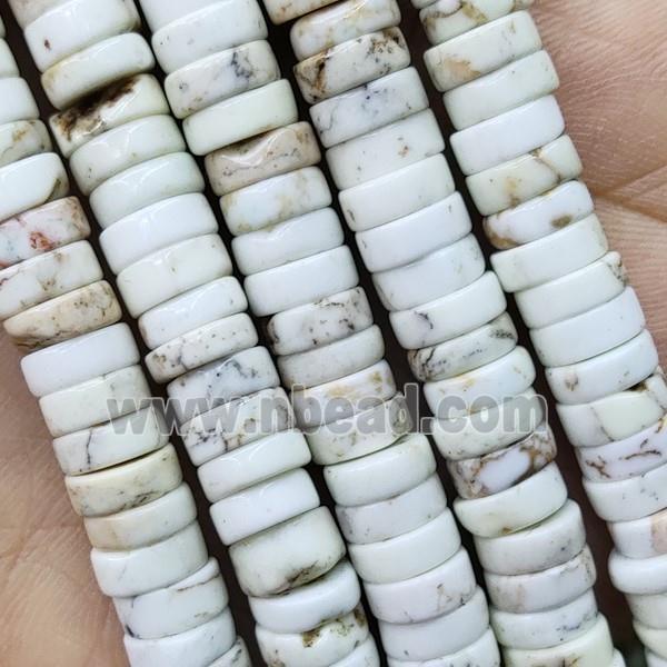 White Magnesite Turquoise Heishi Beads