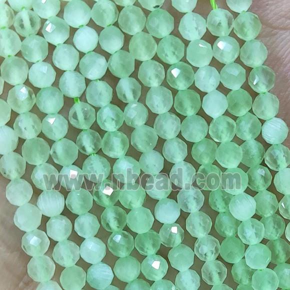 Lt.green Cat Eye Glass Beads Faceted Round