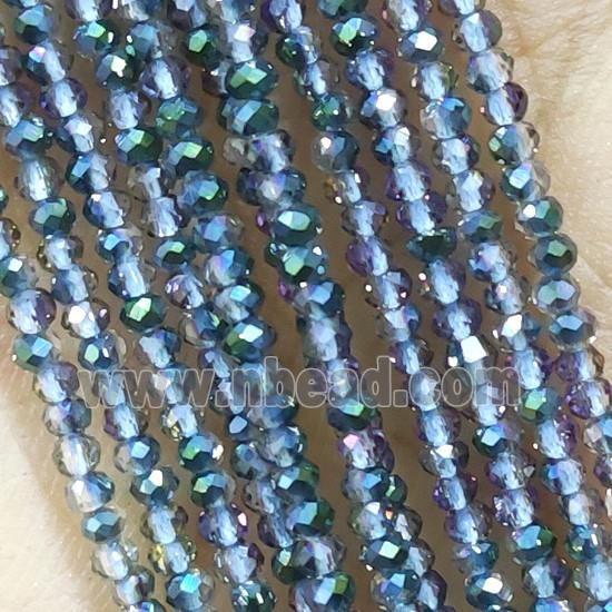 Crystal Glass Beads Faceted Rondelle Electroplated