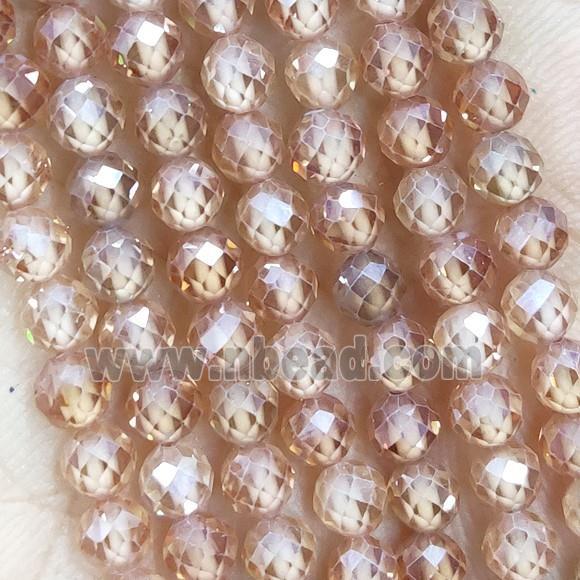 Champagne Cubic Zircon Beads Faceted Round