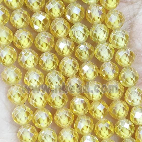 Yellow Cubic Zircon Beads Faceted Round