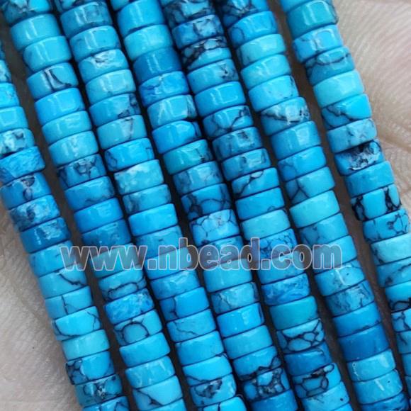 Blue Turquoise Heishi Beads Dye