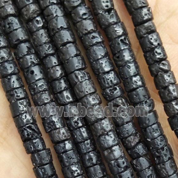 Black Lava Stone Heishi Beads
