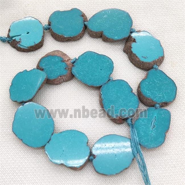 Natural Turquoise Slice Beads Green Treated