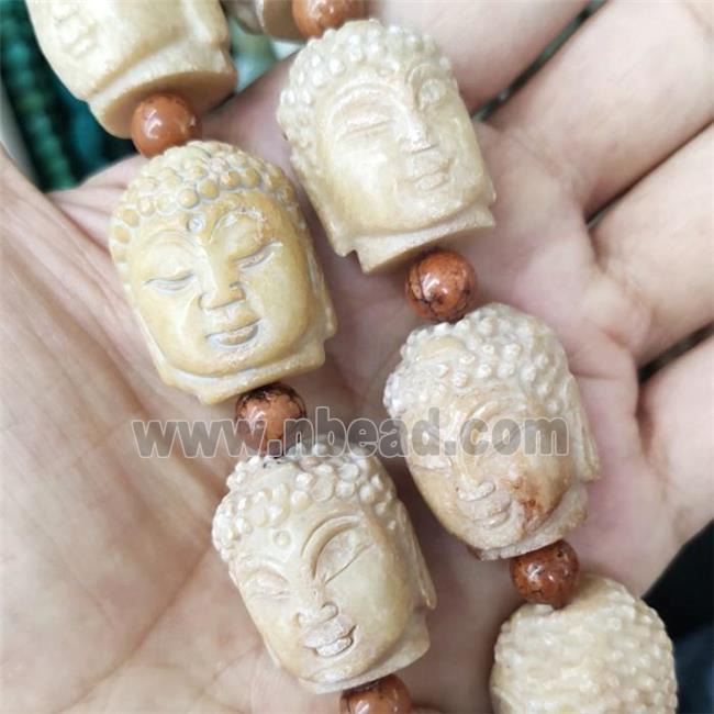 Agalmatolite Buddha Beads Carved