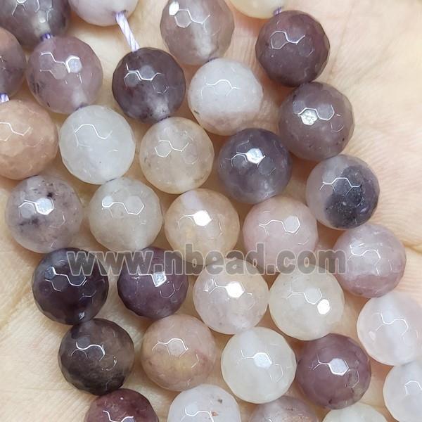 Natural Lilac Jasper Beads Faceted Round