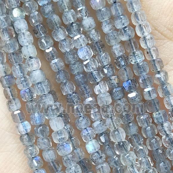 Labradorite Beads Faceted Cube