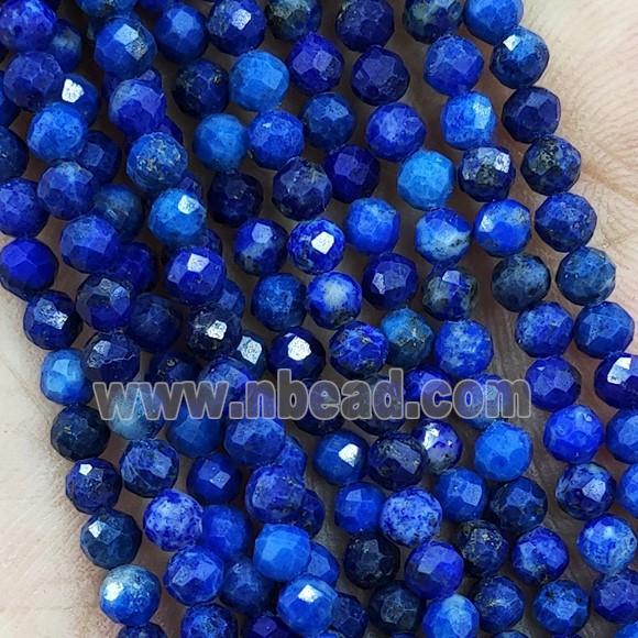 Blue Lapis Lazuli Beads Tiny Faceted Round Lazurite