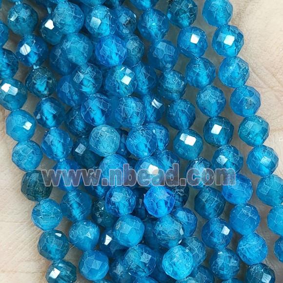 Blue Apatite Seed Beads Faceted Round AA-Grade