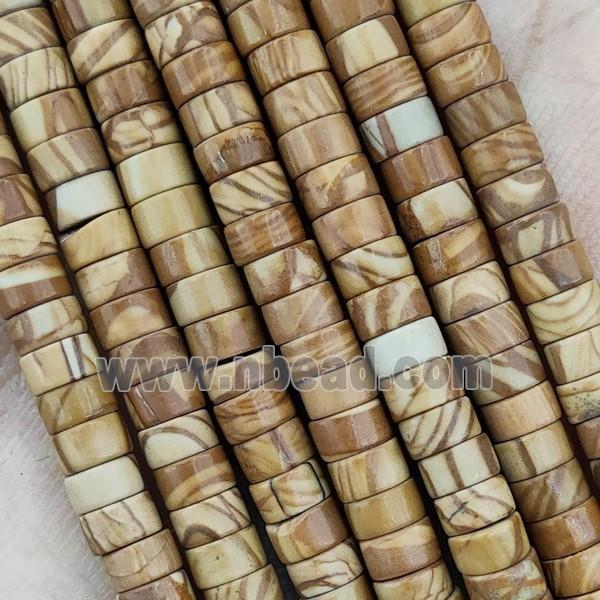 Synthetic Picture Jasper Heishi Beads