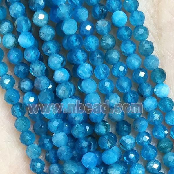 Blue Apatite Beads Faceted Round AA-Grade