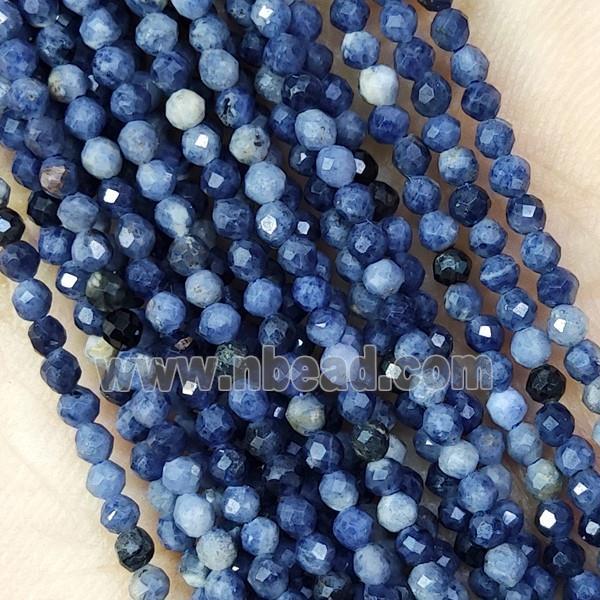 Blue Sapphire Beads Tiny Faceted Round