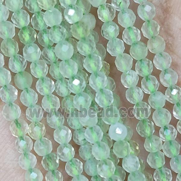 Green Prehnite Beads Faceted Round