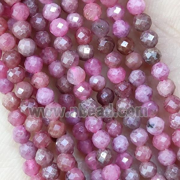 Brazilian Rhodonite Beads Red Faceted Round