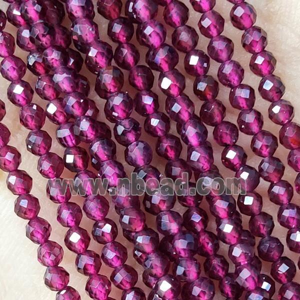 Garnet Beads Tiny Faceted Round