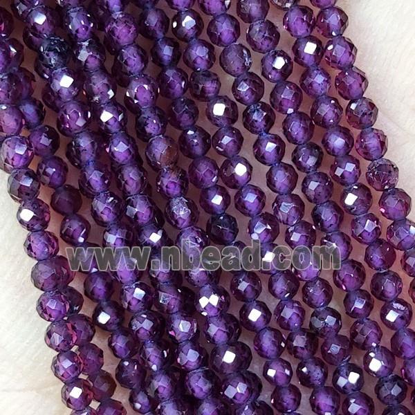 Purple Garnet Beads Tiny Faceted Round